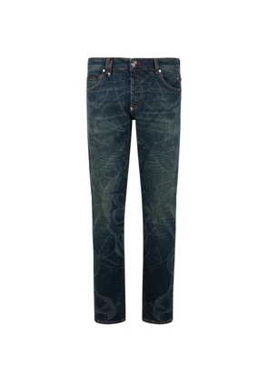 Philipp Plein printed straight-leg jeans - Blue