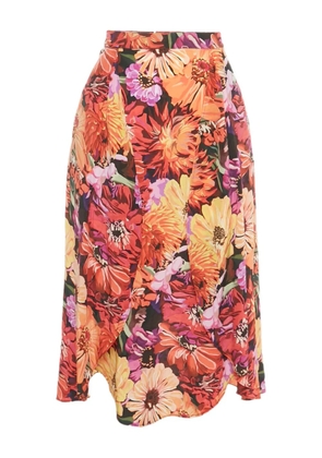 Stella McCartney Pre-Owned silk floral skirt - Orange