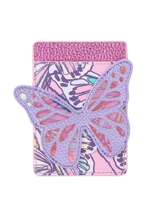 Kurt Geiger London butterfly-motif printed card holder - Pink