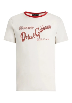 Dolce & Gabbana red-trim graphic T-shirt - Black
