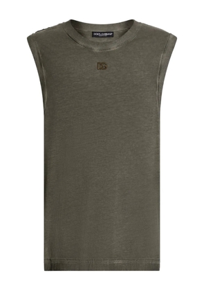 Dolce & Gabbana logo-appliqué top - Green