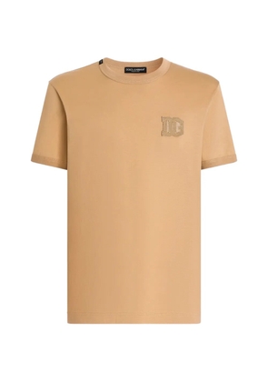 Dolce & Gabbana cotton T-shirt with patch - Neutrals