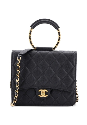 CHANEL Pre-Owned In The Loop Square Wallet on Chain Quilted Caviar crossbody bag - Black