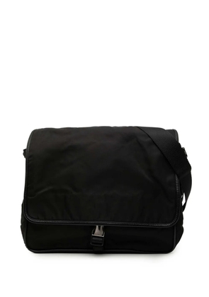 Prada Pre-Owned 2013-2026 Saffiano Trimmed Tessuto Buckle Messenger Bag crossbody bag - Black