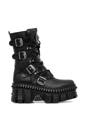NEW ROCK buckle platform boots - Black