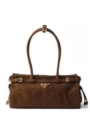 Prada Bonnie medium nubuck leather handbag - Brown