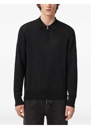 AllSaints Albany zip-up polo shirt - Black