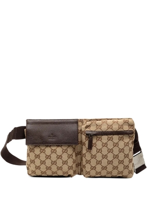 Gucci Pre-Owned 2000-2015 GG Canvas Double Pocket belt bag - Brown