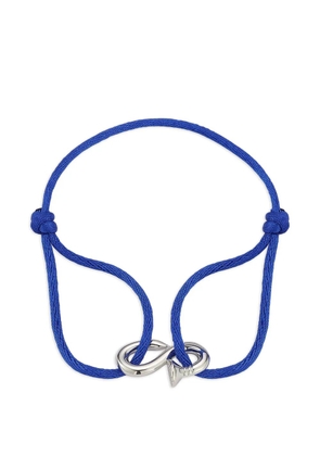 Mateo Bent Nail Blue Nylon bracelet - Silver