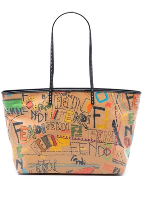 Fendi Pre-Owned 2010-2026 Medium Multicolore Coated Canvas Graffiti Roll tote bag - Brown