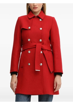 Morgan belted double-breasted coat - Red