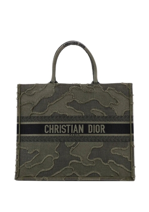 Christian Dior Pre-Owned Book Camouflage Embroidered Canvas Large tote bag - Green
