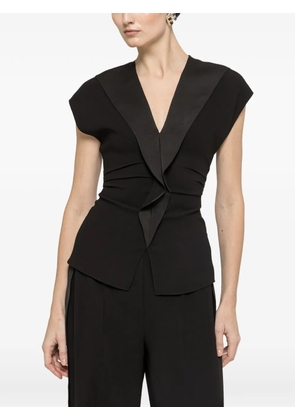 NISSA ruffled crepe blouse - Black