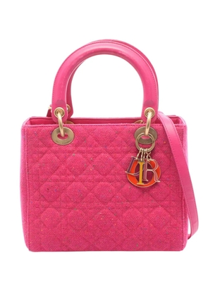 Christian Dior Pre-Owned 2010-2026 Medium Tweed Cannage Lady Dior satchel - Pink