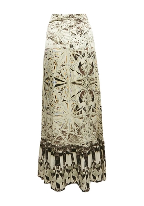 Roberto Cavalli silk print maxi skirt - Neutrals