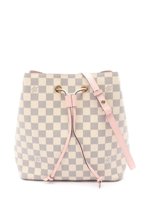Louis Vuitton Pre-Owned 2019 Damier Azur Neonoe bucket bag - White