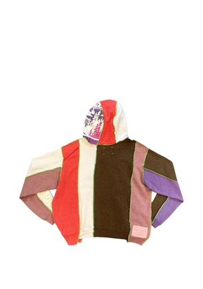 Better with Age panelled hoodie - Brown