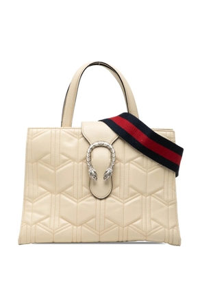 Gucci Pre-Owned 2016-2026 Quilted Leather Dionysus Web satchel - White