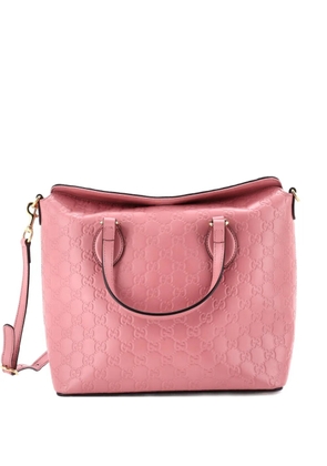 Gucci Pre-Owned Signature Fold Over Tote Guccissima Leather Medium satchel - Pink