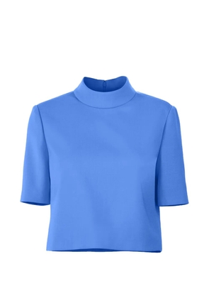 Carolina Herrera short-sleeve mock neck top - Blue