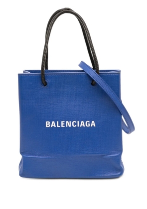 Balenciaga Pre-Owned 2019 XXS Leather Logo Shopping Tote satchel - Blue