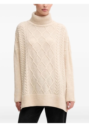 Barbour Burne cable-knit roll-neck sweater - Neutrals