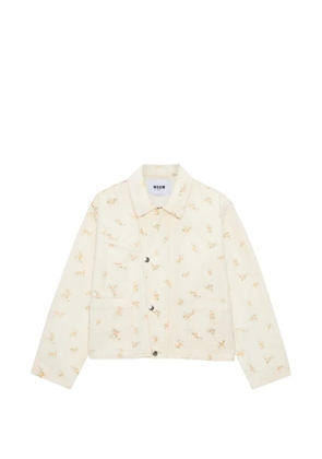 MSGM floral denim jacket - Neutrals