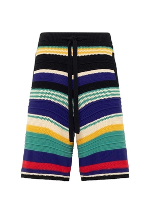 Laneus striped knitted shorts - Black