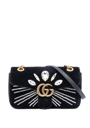 Gucci Pre-Owned 2016-2025 Medium GG Marmont Matelasse Velvet Crystal Embellished shoulder bag - Black