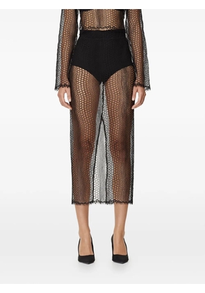 Mia Peculiar openwork midi skirt - Black