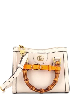 Gucci Pre-Owned Diana NM Bamboo Handle Tote Leather Mini crossbody bag - White