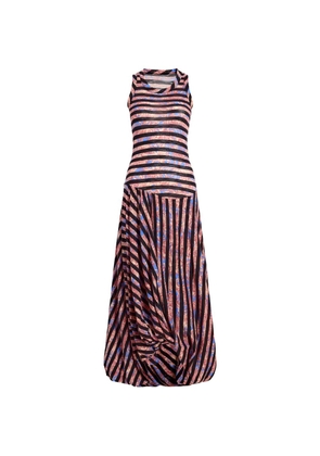 Proenza Schouler Nour printed striped midi dress - Black