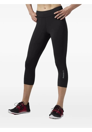 Reebok logo-detail cropped leggings - Black