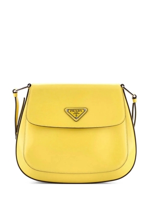 Prada Pre-Owned Cleo Flap Shoulder Bag Spazzolato Leather Small hobo bag - Yellow