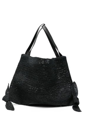 Hereu raffia knot-detail shoulder bag - Black