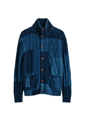 Gant cable-knit patchwork cardigan - Blue