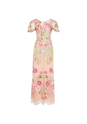 Temperley London Ostuni floral-embroidered sequin gown - Neutrals