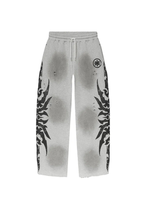 LOSTSHDWS acid-wash graphic-print track pants - Grey