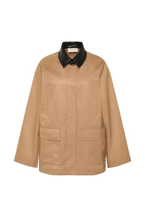 Calvin Klein contrast-collar zip-fastening jacket - Neutrals