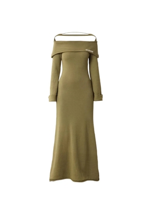 Isa Boulder off-shoulder long-sleeve maxi dress - Green