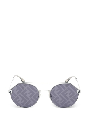 Fendi Pre-Owned 2020s FF-pattern round sunglasses - Silver