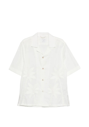 Eleventy palm cotton shirt - White