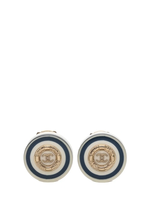 CHANEL Pre-Owned 2010 Gold Plated CC Resin Button Clip on Earrings costume earrings