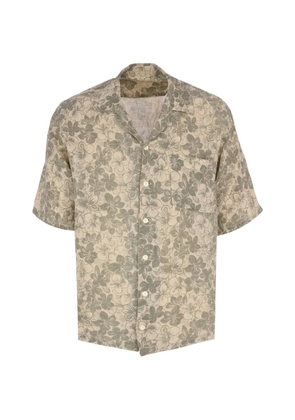 120% Lino floral shirt - Neutrals