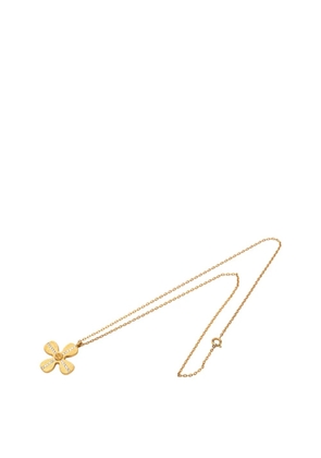 CHANEL Pre-Owned 2001 Gold Plated CC Crystal Clover Pendant Necklace costume necklace