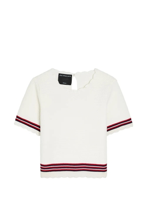 B.B. Walace striped-trim T-shirt - White