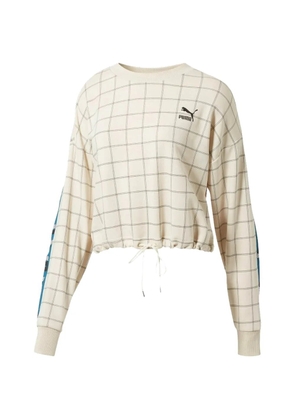 PUMA plaid revolt crew-neck sweatshirt - Neutrals