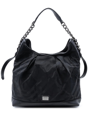 Burberry Pre-Owned 2000-2017 Tonal Check Nylon shoulder bag - Black