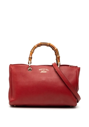 Gucci Pre-Owned 2016-2026 Medium Calfskin Bamboo Shopper satchel - Red