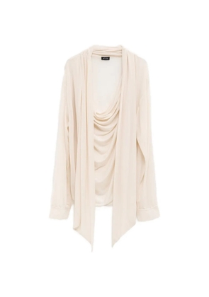Atlein draped open blouse - Neutrals